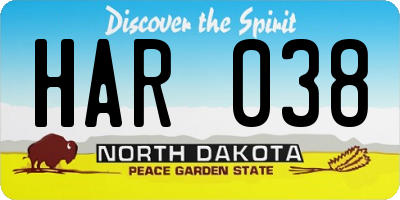 ND license plate HAR038