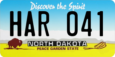 ND license plate HAR041