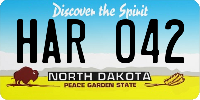 ND license plate HAR042