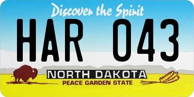 ND license plate HAR043