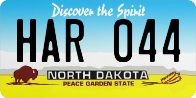 ND license plate HAR044