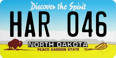 ND license plate HAR046