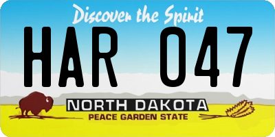 ND license plate HAR047