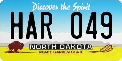 ND license plate HAR049