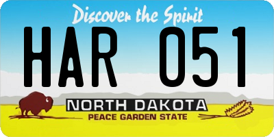 ND license plate HAR051