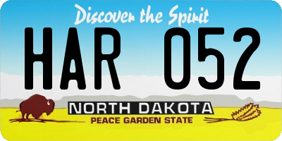 ND license plate HAR052