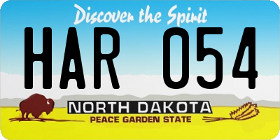 ND license plate HAR054