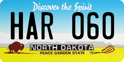 ND license plate HAR060