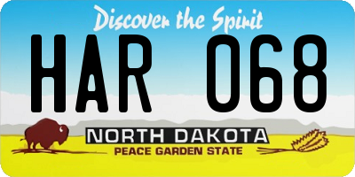 ND license plate HAR068