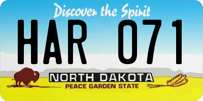 ND license plate HAR071