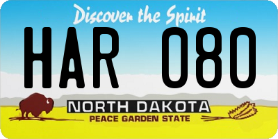 ND license plate HAR080