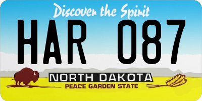 ND license plate HAR087