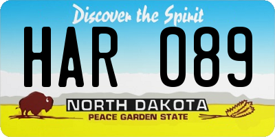 ND license plate HAR089