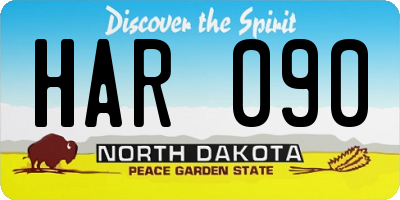 ND license plate HAR090