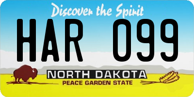 ND license plate HAR099