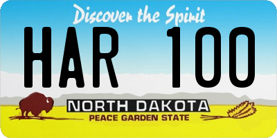 ND license plate HAR100