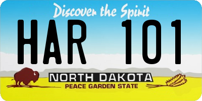 ND license plate HAR101