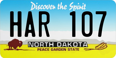 ND license plate HAR107