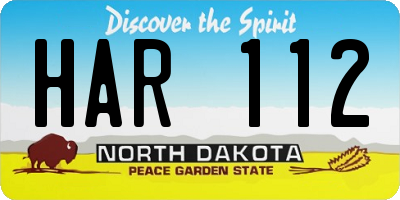 ND license plate HAR112