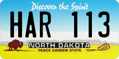 ND license plate HAR113