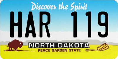 ND license plate HAR119