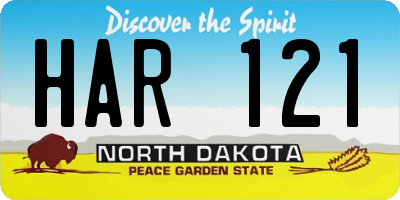 ND license plate HAR121