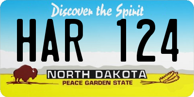 ND license plate HAR124