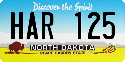 ND license plate HAR125