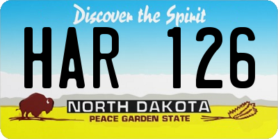 ND license plate HAR126