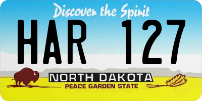ND license plate HAR127