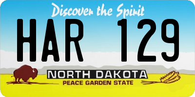 ND license plate HAR129
