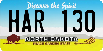 ND license plate HAR130