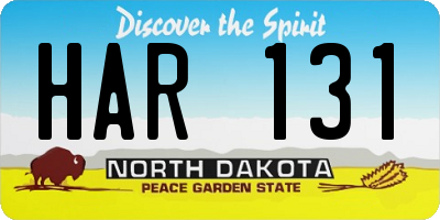 ND license plate HAR131