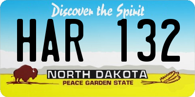 ND license plate HAR132