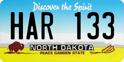 ND license plate HAR133