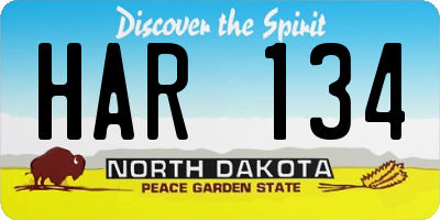 ND license plate HAR134