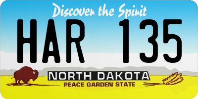 ND license plate HAR135