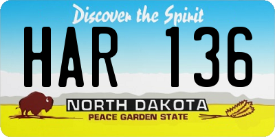 ND license plate HAR136