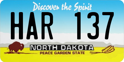 ND license plate HAR137