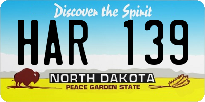 ND license plate HAR139