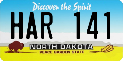 ND license plate HAR141