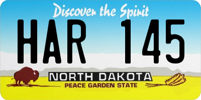 ND license plate HAR145