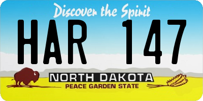 ND license plate HAR147