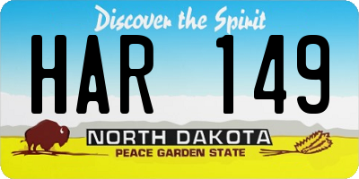 ND license plate HAR149