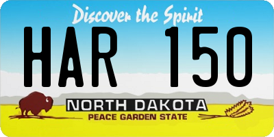 ND license plate HAR150