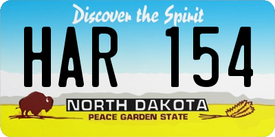 ND license plate HAR154