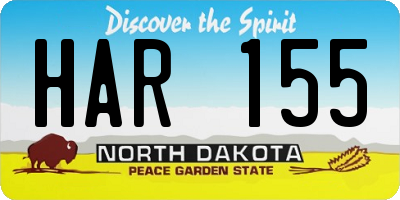 ND license plate HAR155