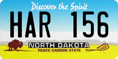 ND license plate HAR156