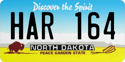 ND license plate HAR164