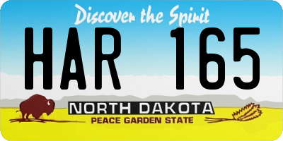 ND license plate HAR165